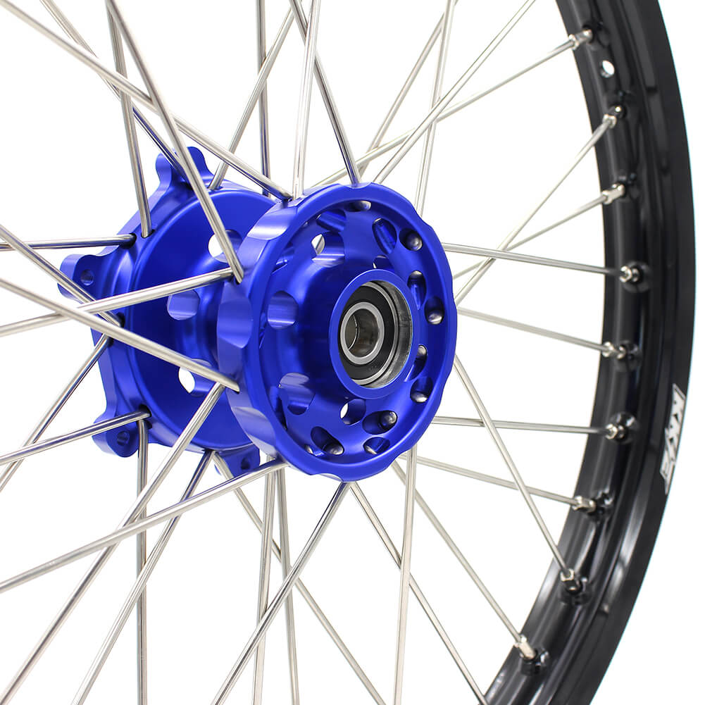 KKE 21/18 ENDURO WHEELS RIMS SET FIT YAMAHA WR250R 2008-2017 DIRT BIKE CNC BLUE HUB - KKE Racing