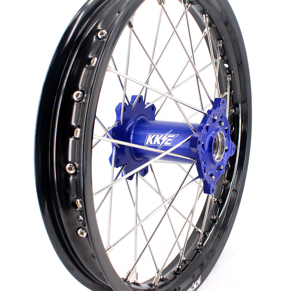 KKE 21 & 18 Enduro Rims for TM EN MX SMR 125-300 Blue Hub Black Rims