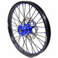 KKE 21 & 18 Inch Enduro Wheels Set for SUZUKI DRZ400 00-04 DRZ400E 00-07 DRZ400S 00-18 Blue Nipple Black Spoke Discs - KKE Racing