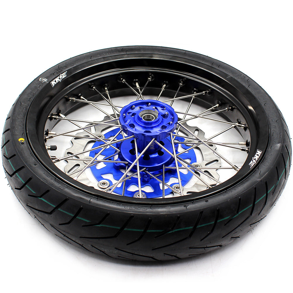 KKE 3.5/4.25*17inch Supermoto Spoked Wheels CST Tires For SUZUKI DRZ400 DRZ400E DRZ400S