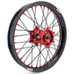 KKE 21/19 MX SPOKED WHEELS RIMS SET FOR SUZUKI RM125 96-07 RM250 96-08 RED NIPPLE BLACK SPOKE - KKE Racing