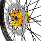 KKE FRONT 1.6*21 REAR 2.15*19 MX WHEELS RIMS SET FOR SUZUKI RMZ250 07-19 RMZ450 05-19 GOLD NIPPLE BLACK SPOKE - KKE Racing