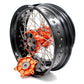 KKE 3.5/4.25 CUSH DRIVE SUPERMOTO WHEELS SET FOR KTM SX SXF XCW XCF EXC EXCW 2003-2019 ORANGE HUB - KKE Racing