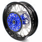 KKE DRZ400 DRZ400S DRZ400E DRZ400SM 3.5/4.25*17 SUPERMOTO WHEELS RIMS SET FIT SUZUKI BLUE CNC HUB - KKE Racing