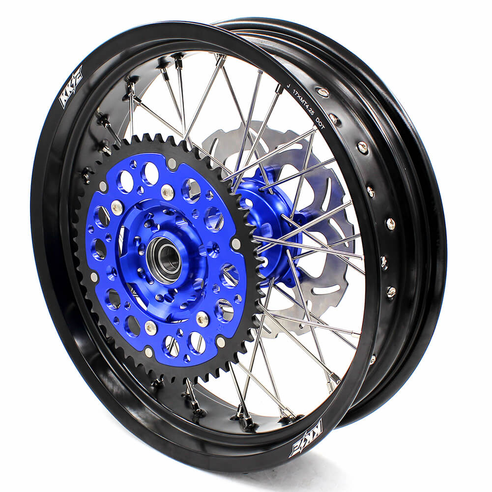 KKE DRZ400 DRZ400S DRZ400E DRZ400SM 3.5/4.25*17 SUPERMOTO WHEELS RIMS SET FIT SUZUKI BLUE CNC HUB - KKE Racing