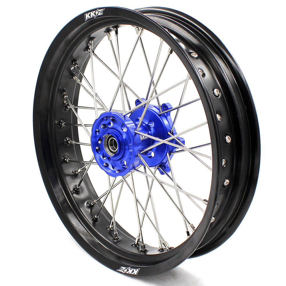 KKE DRZ400 DRZ400S DRZ400E DRZ400SM 3.5/4.25*17 SUPERMOTO WHEELS RIMS SET FIT SUZUKI BLUE CNC HUB - KKE Racing