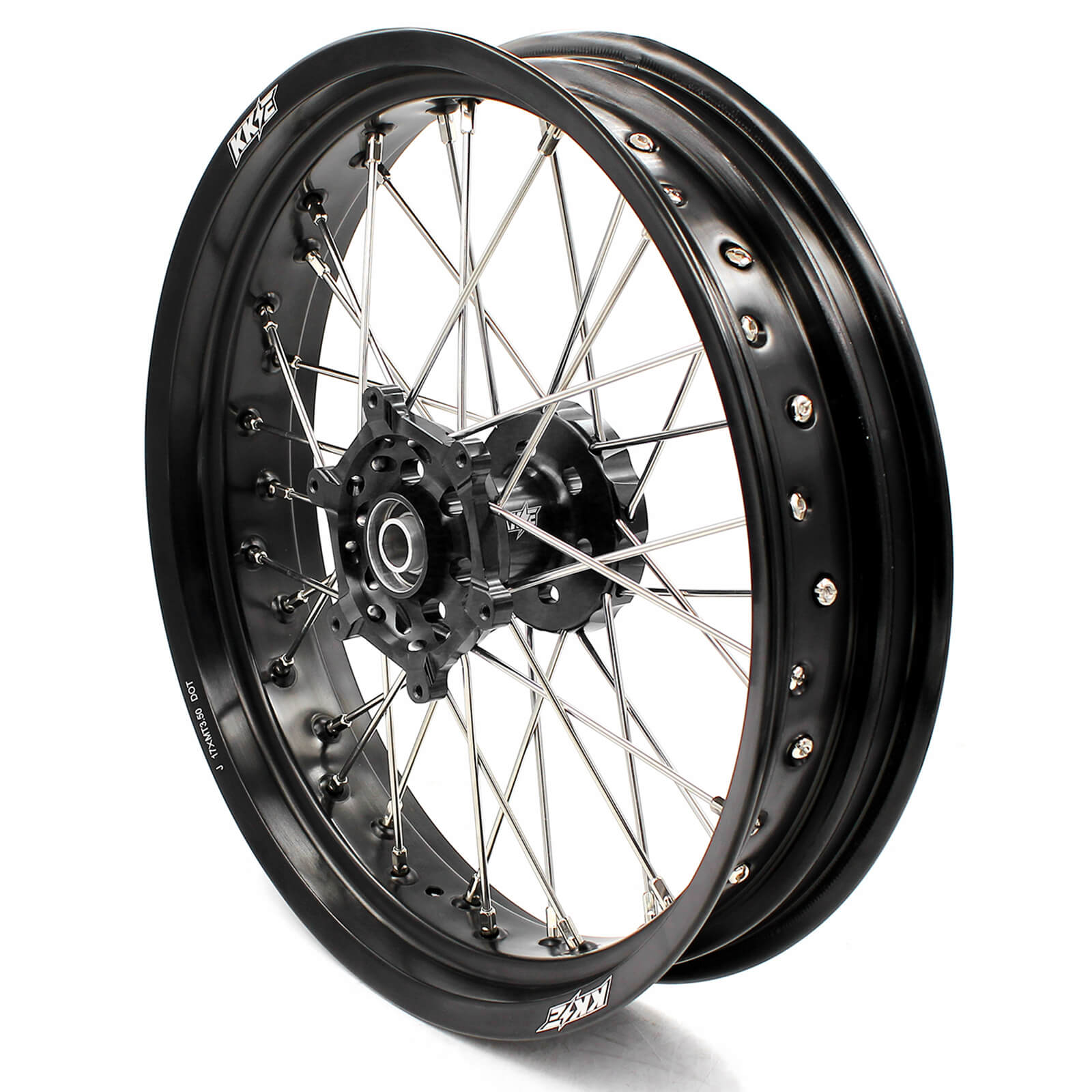 3.5/4.25 DRZ400 00-04 DRZ400E 00-07 DRZ400S 00-18 DRZ400SM 05-18 SUPERMOTO WHEELS SET FOR SUZUKI BLACK HUBS - KKE Racing