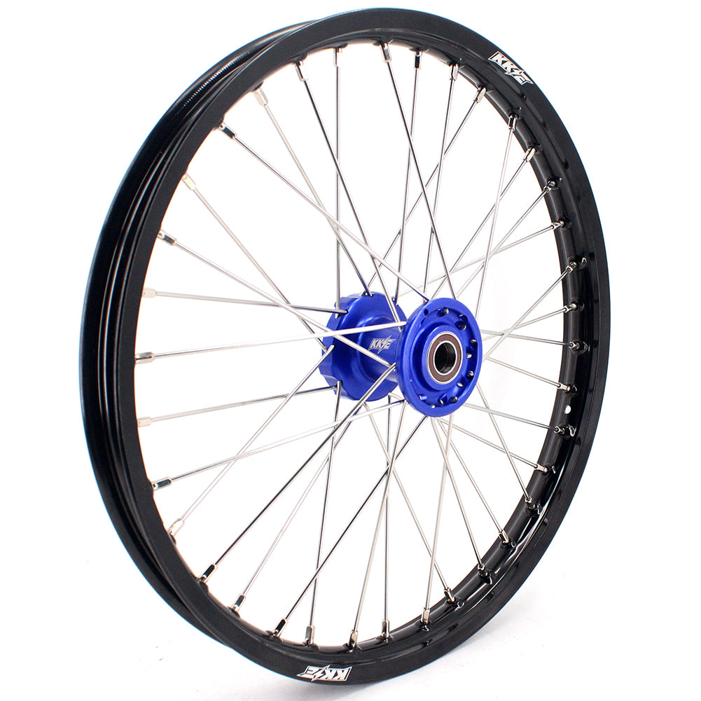 KKE 21 & 18 Enduro Rims for TM EN MX SMR 125-300 Blue Hub Black Rims