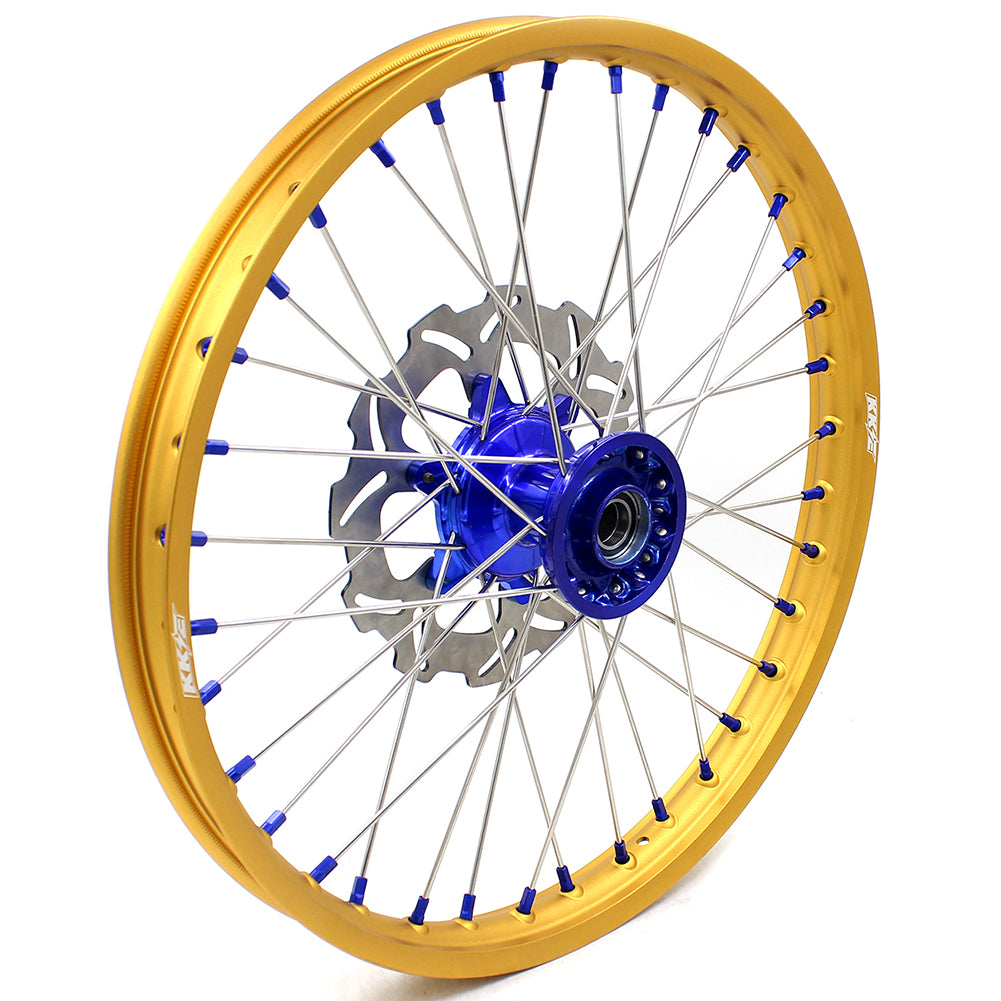 KKE 21"&18" Enduro Dirtbike Casting Wheels For YAMAHA YZ125 YZ250 1999-2016 YZ250F YZ450F 2003-2015 Gold Rim With Disc