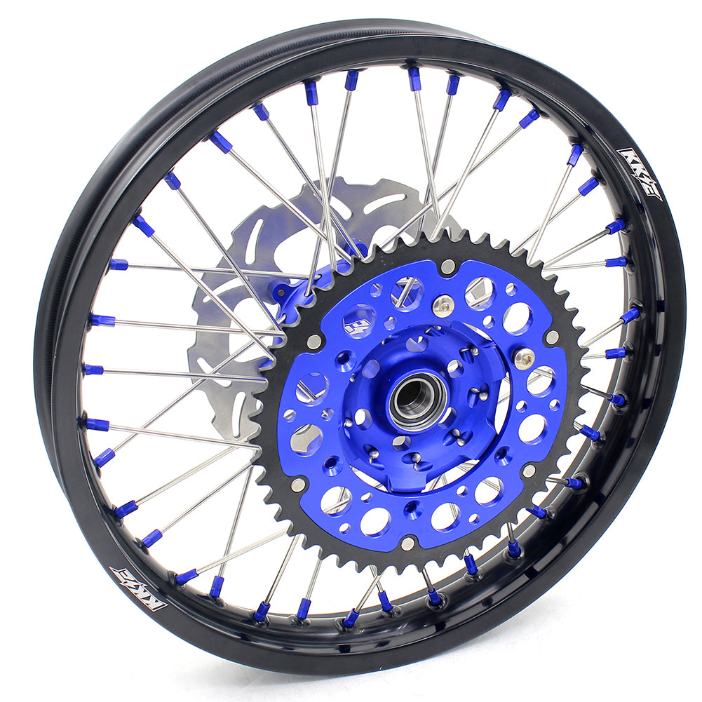 KKE 21"&19" Mx Dirtibke Wheels Rims For YAMAHA YZ125 YZ250 1999-2016 YZ250F YZ450F 2003-2015 Blue Nipples With Disc