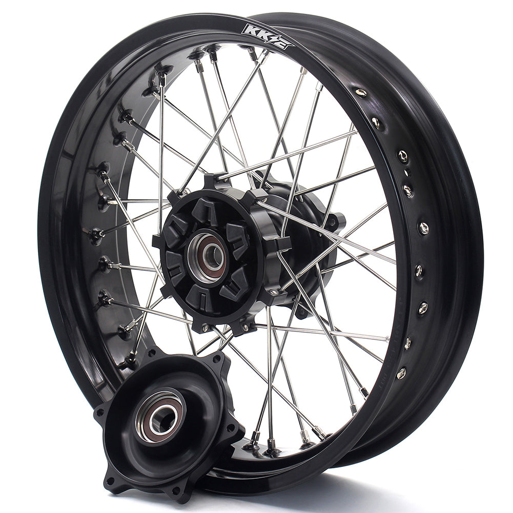 KKE 2.5*19 & 4.25*17 Cush Drive Supermoto Wheels for SUZUKI Dr650se 1996-2021 Black