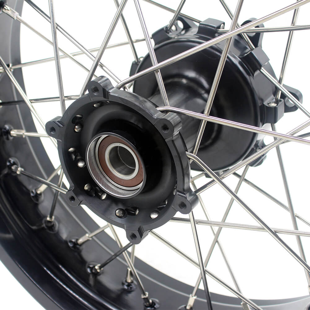 KKE 2.5*19/4.25*17 CUSH DRIVE SUPERMOTO WHEELS SET FOR KTM 990 950 2003-2015 DUAL DISC - KKE Racing