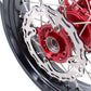 KKE 3.5/4.25 CUSH DRIVE SUPERMOTO WHEELS SET FOR HONDA XR650L 1993-2018 RED SPROCKET - KKE Racing