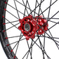 KKE MX/ENDURO WHEELS SET FIT HONDA CR125R CR250R 2002-2013 CRF250R 04-13 CRF450R 02-12 RED NIPPLE BLACK SPOKE - KKE Racing
