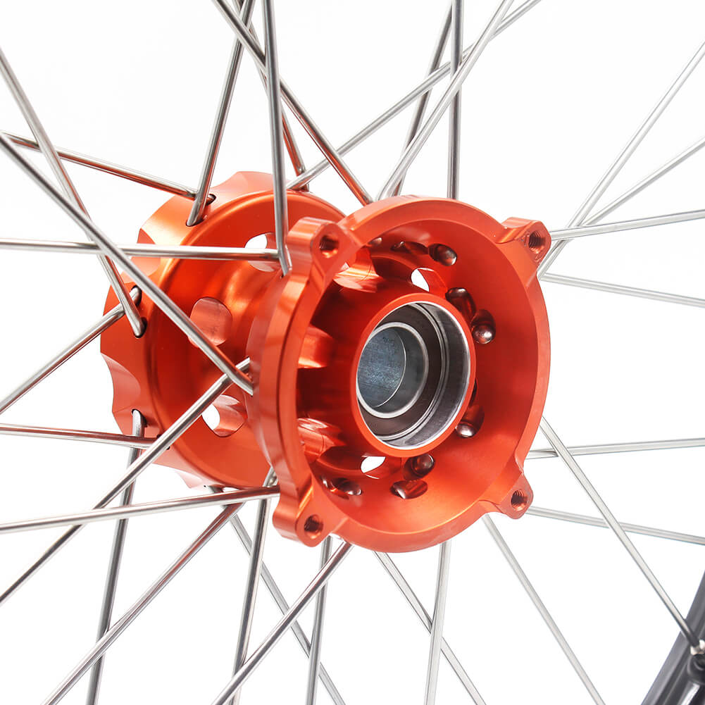 KKE 17/14 KID'S SMALL WHEELS RIMS SET FIT KTM85 SX 2003-2018 MINI BIKE ORANGE CNC HUB - KKE Racing