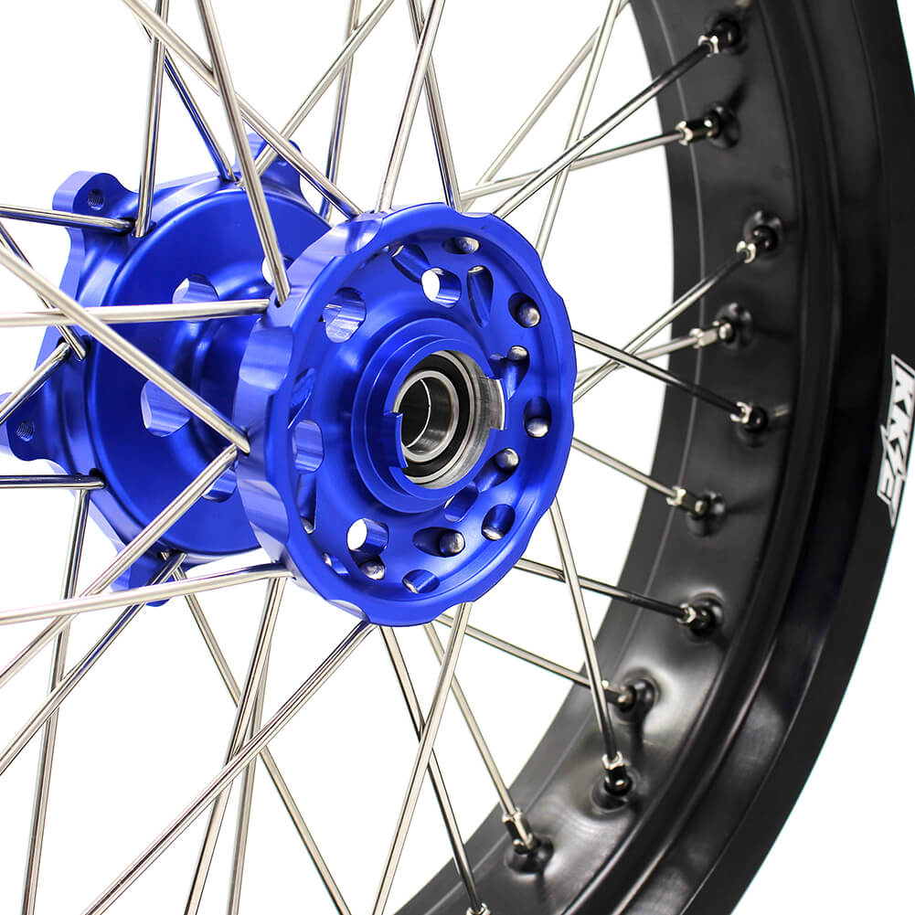 KKE DRZ400 DRZ400S DRZ400E DRZ400SM 3.5/4.25*17 SUPERMOTO WHEELS RIMS SET FIT SUZUKI BLUE CNC HUB - KKE Racing