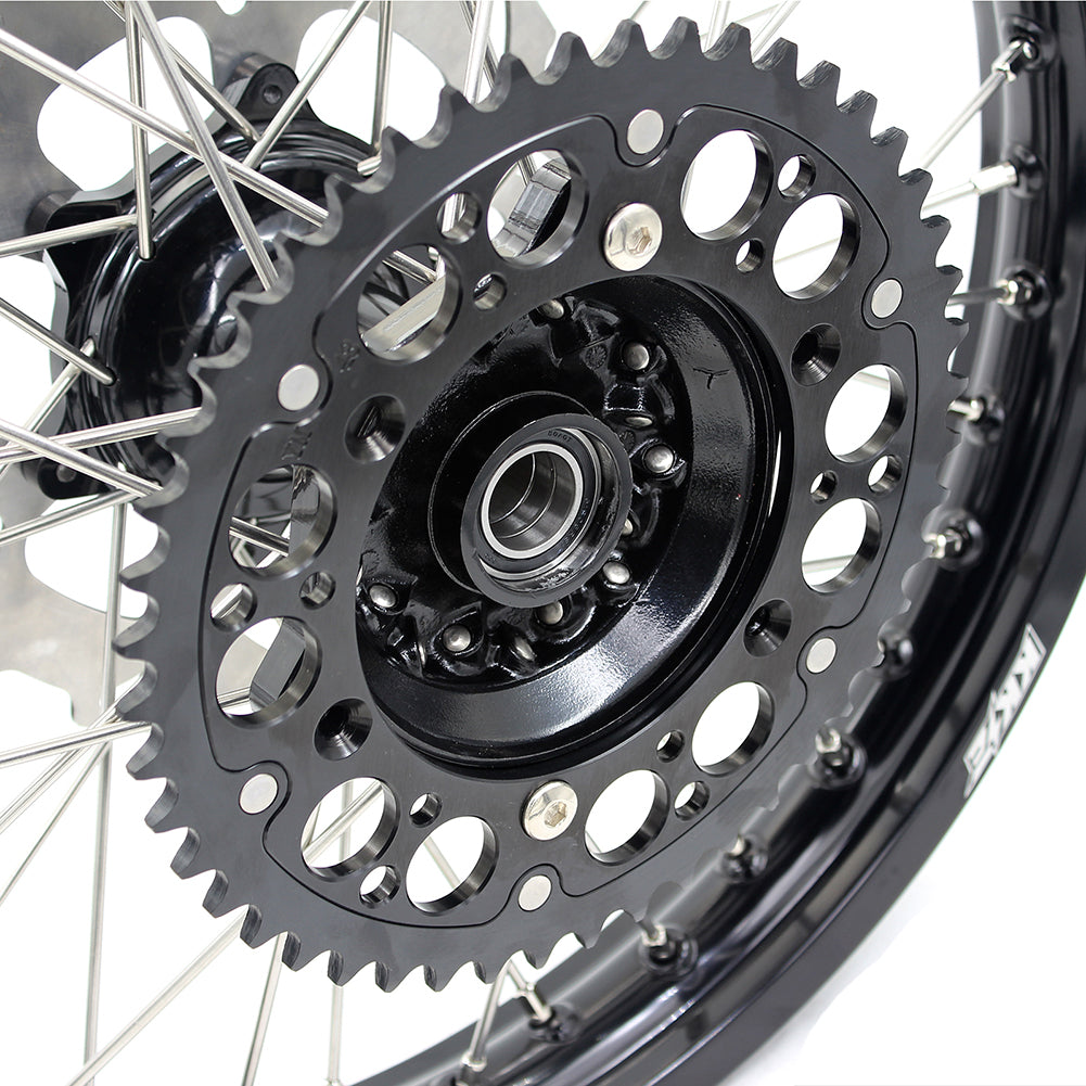 KKE 21"&19" Mx Dirtbike Casting Wheels For YAMAHA YZ125 YZ250 1999-2016 YZ250F YZ450F 2003-2015 Black Hub With Disc