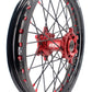 KKE 21/19 MX SPOKED WHEELS RIMS SET FOR SUZUKI RM125 96-07 RM250 96-08 RED NIPPLE BLACK SPOKE - KKE Racing
