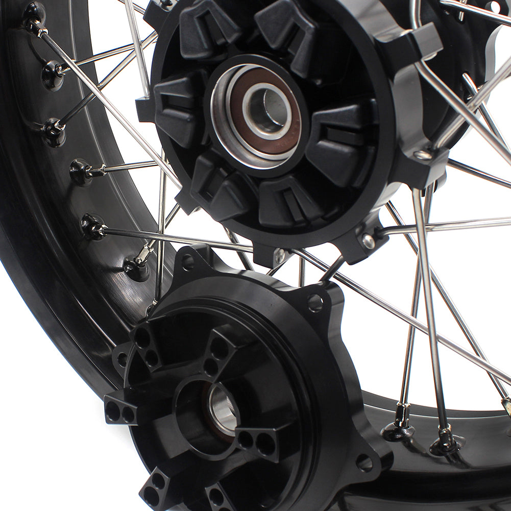 KKE 2.5*19 & 4.25*17 Cush Drive Supermoto Wheels for SUZUKI Dr650se 1996-2021 Black