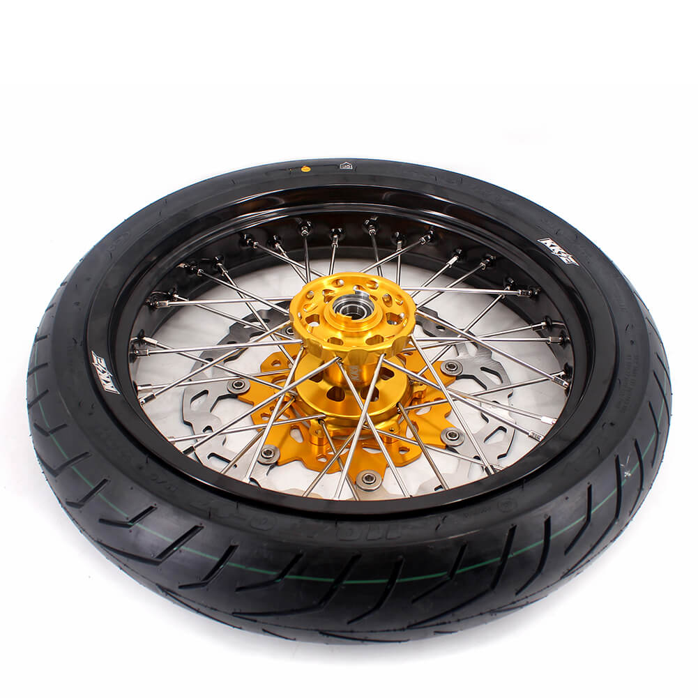 KKE 3.5 & 4.25 Supermoto Wheels Tire for Suzuki DRZ 400 400E 400S Gold –  KKE Racing