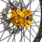 KKE FRONT 1.6*21 REAR 2.15*19 MX WHEELS RIMS SET FOR SUZUKI RMZ250 07-19 RMZ450 05-19 GOLD NIPPLE BLACK SPOKE - KKE Racing