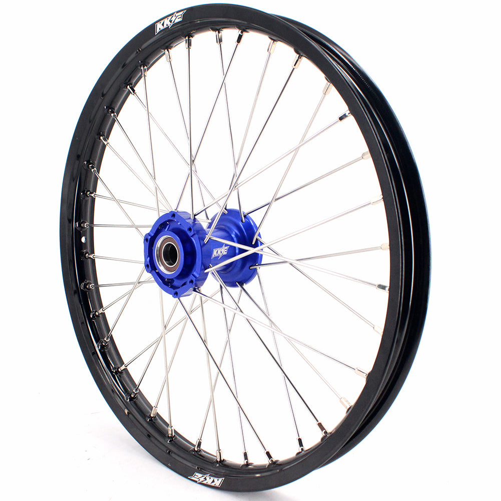 KKE 21 & 18 Enduro Rims for TM EN MX SMR 125-300 Blue Hub Black Rims