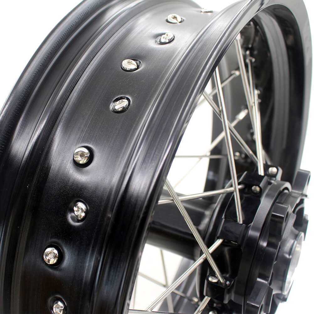 KKE 2.5*19/4.25*17 CUSH DRIVE SUPERMOTO WHEELS SET FOR KTM 990 950 2003-2015 DUAL DISC - KKE Racing