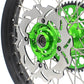 KKE 21/18 ENDURO & 21/19 MX WHEELS RIMS SET FIT KAWASAKI KX125 KX250 1993-2002 CNC GREEN HUB WITH SPROCKET & 250MM 220MM DISC - KKE Racing