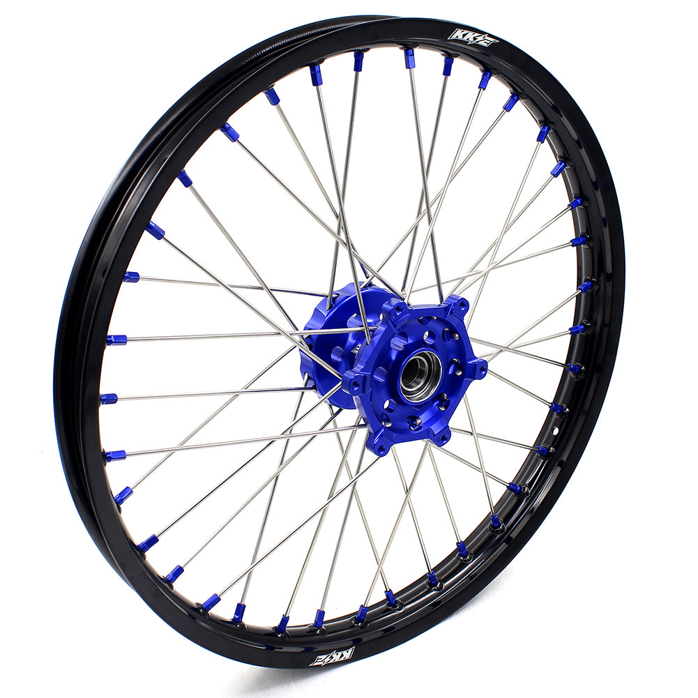 KKE 21"&19" Mx Dirtibke Wheels For YAMAHA YZ125 YZ250 YZ250F YZ450F WR450F Blue Nipples