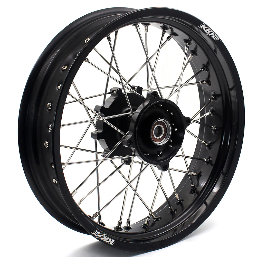 KKE 2.5*19 & 4.25*17 Cush Drive Supermoto Wheels for SUZUKI Dr650se 1996-2021 Black