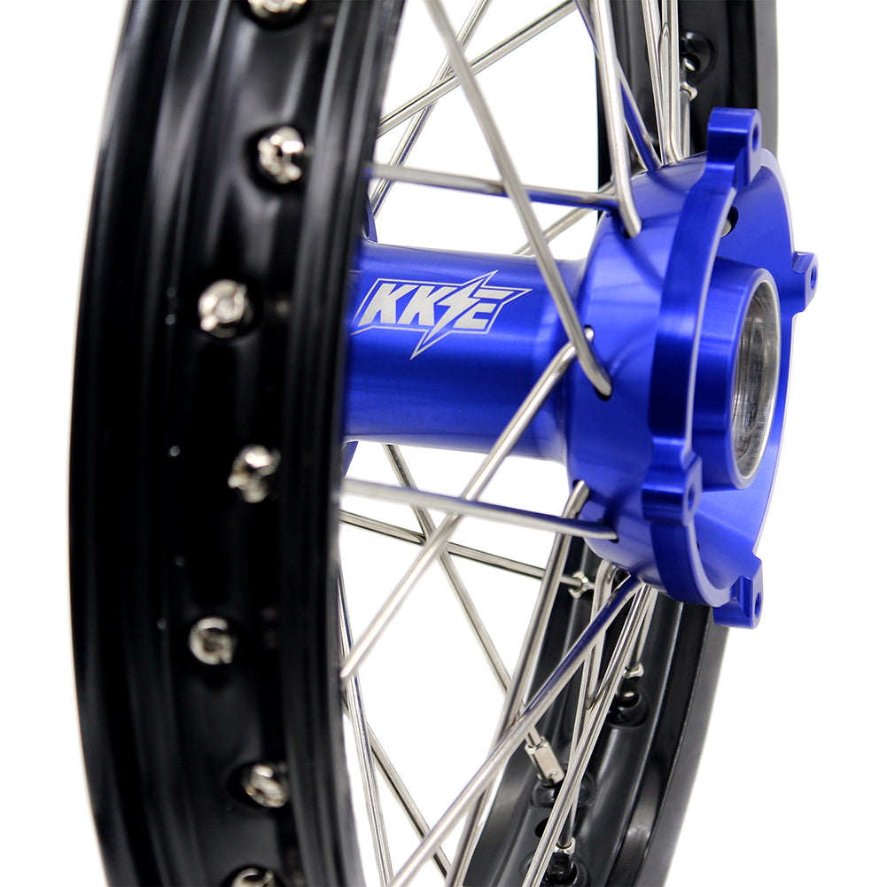 KKE 17"*1.4/14"*1.6 Spoked Kid's Big Wheels Rims Fit KTM SX 85 2003-2020 Husqvarna TC 85 2014-2020 Blue Hub