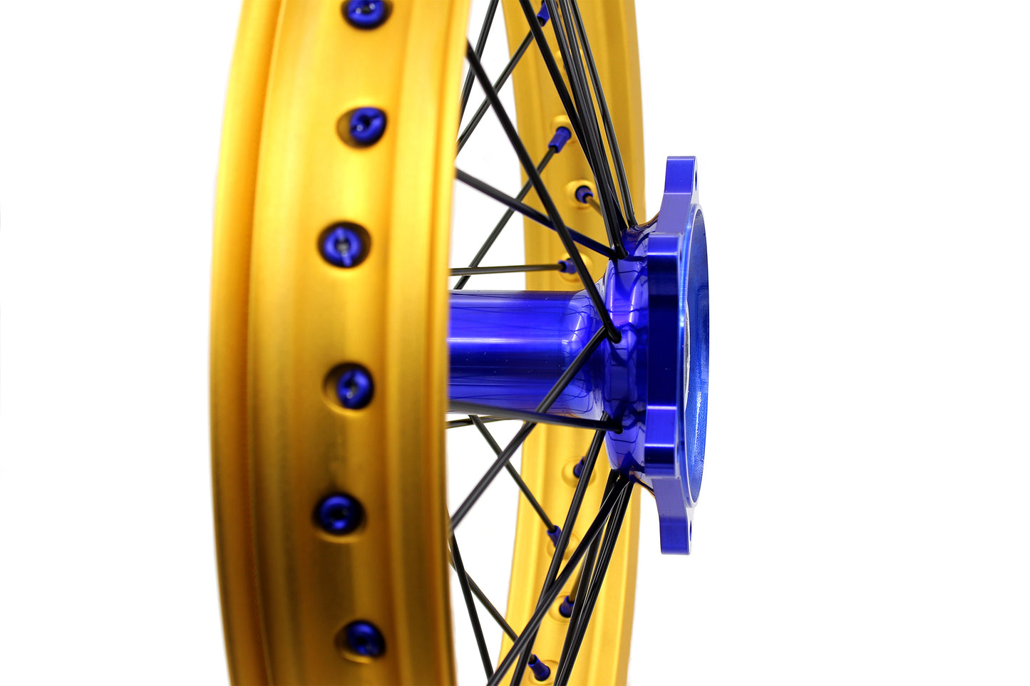 KKE 21"&19" Mx Dirtbike Cast Wheels For YAMAHA YZ125 YZ250 YZ250F YZ450F Gold Rim Black Spokes