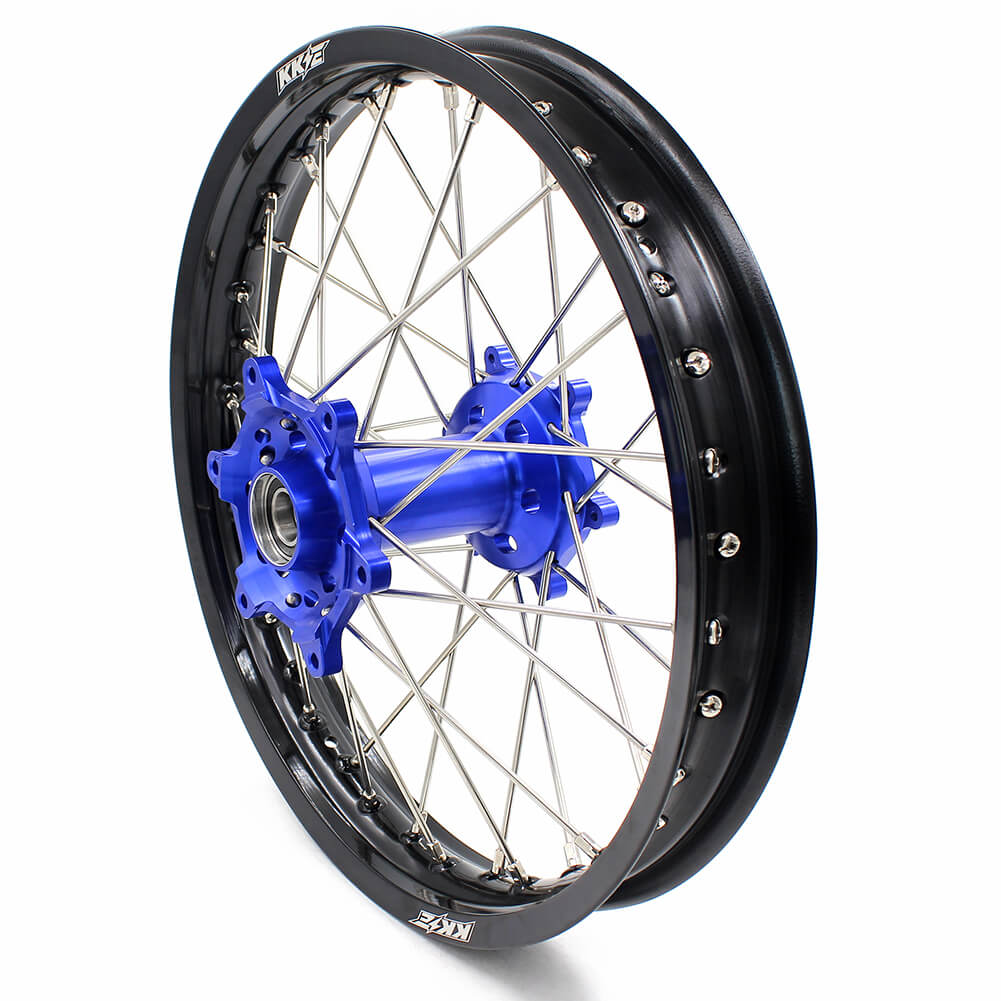 KKE 21/18 ENDURO WHEELS RIMS SET FIT YAMAHA WR250R 2008-2017 DIRT BIKE CNC BLUE HUB - KKE Racing