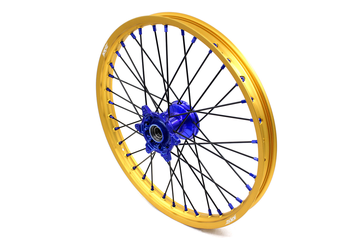 KKE 21"&19" Mx Dirtbike Cast Wheels For YAMAHA YZ125 YZ250 YZ250F YZ450F Gold Rim Black Spokes