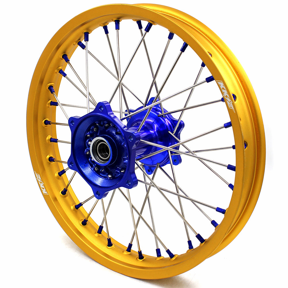 KKE 2.15*19 Casting Rear Wheel for Yamaha YZ125 YZ250 1999-2020 YZ250F 2001-2020 YZ450F 2003 Blue Hub Gold Rim