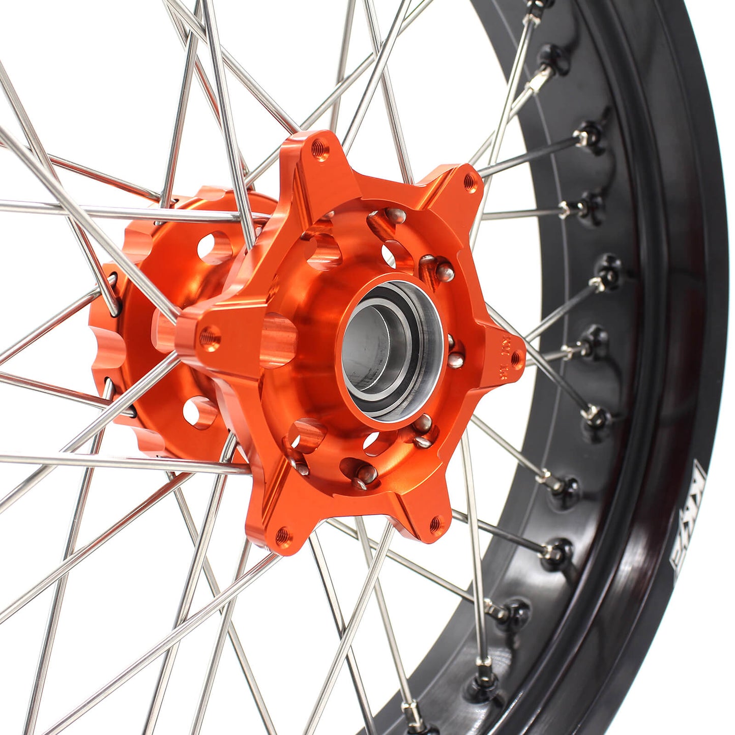 3.5*17/4.5*17 KTM SPOKED CUSH DRIVE WHEELS SET FOR KTM 625 SMC  640 LC4 660 SMC ORANGE HUB - KKE Racing