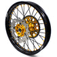 KKE FRONT 1.6*21 REAR 2.15*19 MX WHEELS RIMS SET FOR SUZUKI RMZ250 07-19 RMZ450 05-19 GOLD NIPPLE BLACK SPOKE - KKE Racing