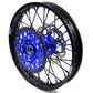 KKE 21 & 18 Inch Enduro Wheels Set for SUZUKI DRZ400 00-04 DRZ400E 00-07 DRZ400S 00-18 Blue Nipple Black Spoke Discs - KKE Racing