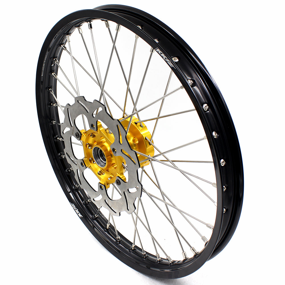 KKE 21" 19" Mx Diretibke Wheels For YAMAHA YZ125 YZ250 1999-2016 YZ250F YZ450F 2003-2015 Gold&Black With Disc