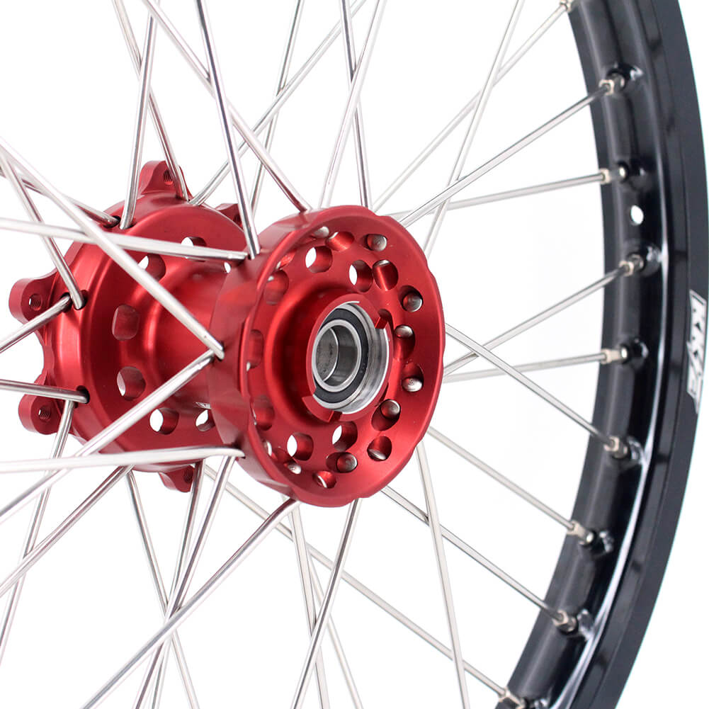 KKE 21/18 ENDURO WHEELS SET FOR HONDA CRF250X 2004-2019 CRF450X 05-19 RED HUBS - KKE Racing