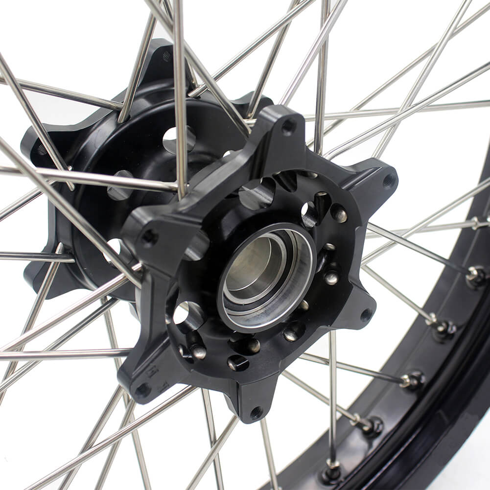 KKE 2.5*19/4.25*17 CUSH DRIVE SUPERMOTO WHEELS SET FOR KTM 990 950 2003-2015 DUAL DISC - KKE Racing