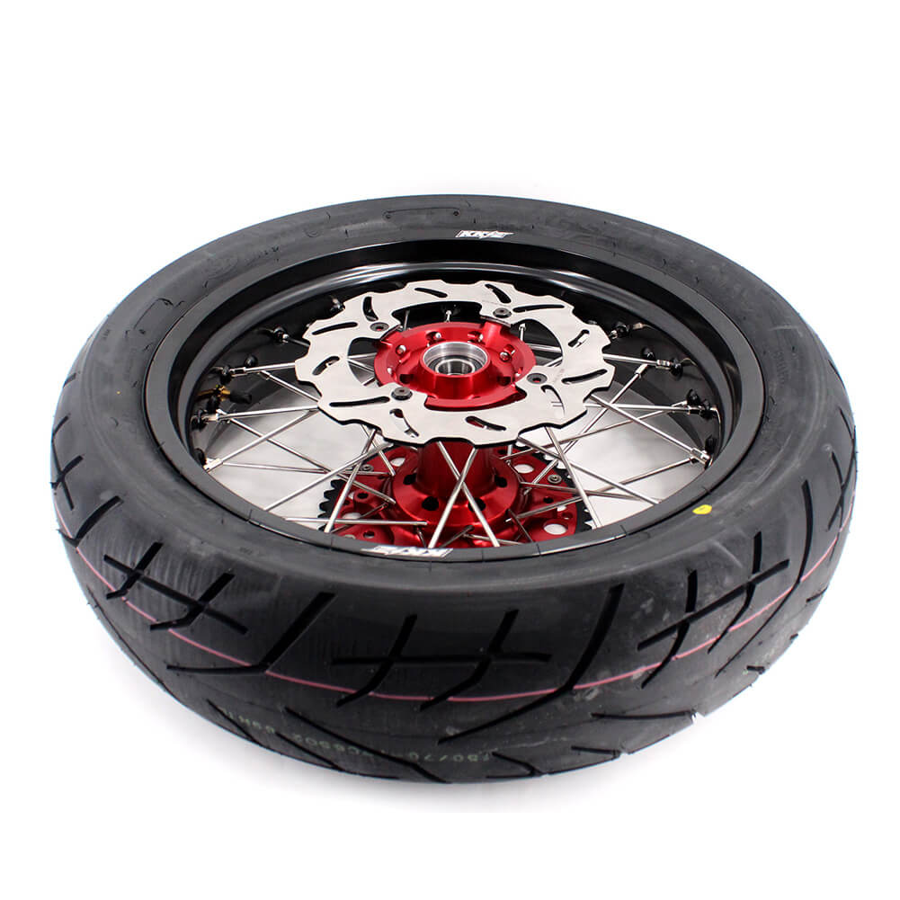 KKE CRF250X 2004-2017 CRF450X 2005-2017 3.5/4.25 SUPERMOTO WHEELS SET CST TIRE FIT HONDA MOTARD RIMS - KKE Racing