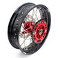 KKE 3.5/4.25 CUSH DRIVE SUPERMOTO WHEELS SET FOR HONDA XR650L 1993-2018 RED SPROCKET - KKE Racing