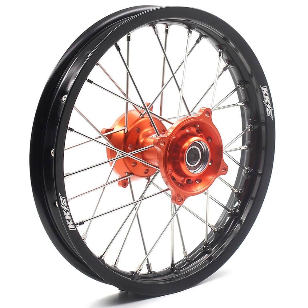 KKE 17/14 KID'S SMALL WHEELS RIMS SET FIT KTM85 SX 2003-2018 MINI BIKE ORANGE CNC HUB - KKE Racing