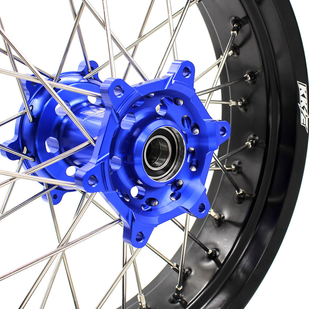 KKE DRZ400 DRZ400S DRZ400E DRZ400SM 3.5/4.25*17 SUPERMOTO WHEELS RIMS SET FIT SUZUKI BLUE CNC HUB - KKE Racing