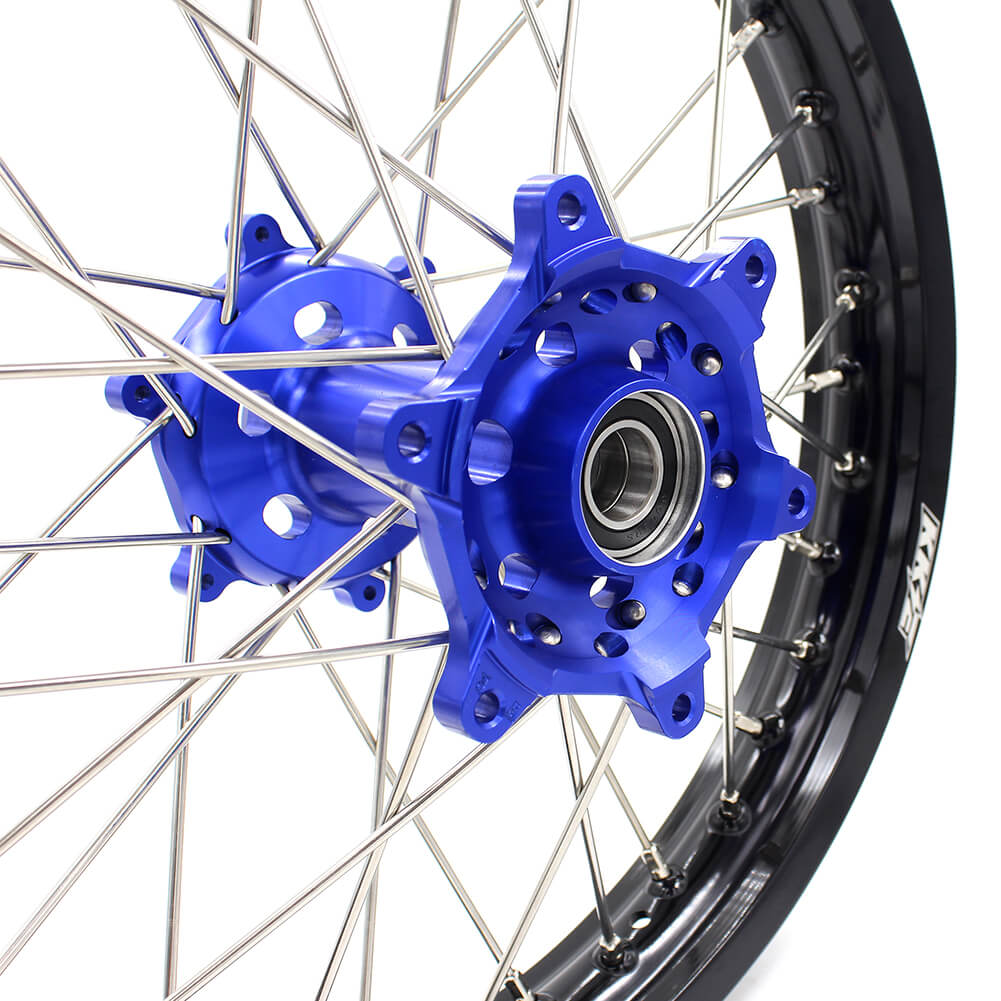 KKE 21/18 ENDURO WHEELS RIMS SET FIT YAMAHA WR250R 2008-2017 DIRT BIKE CNC BLUE HUB - KKE Racing