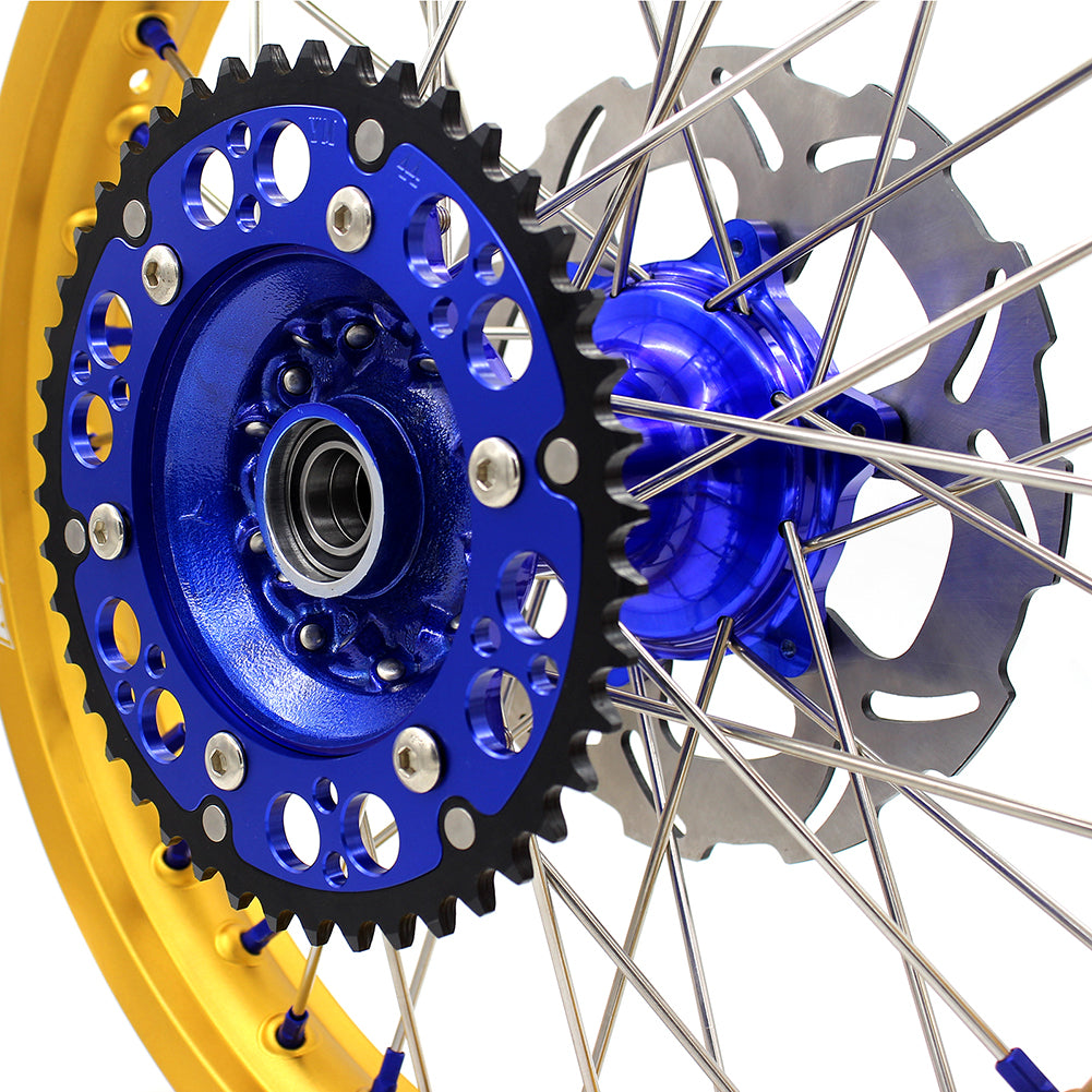 KKE 21"&19" Mx Dirtbike Casting Wheels For YAMAHA YZ125 YZ250 1999-2016 YZ250F YZ450F 2003-2015 Gold Rim With Disc