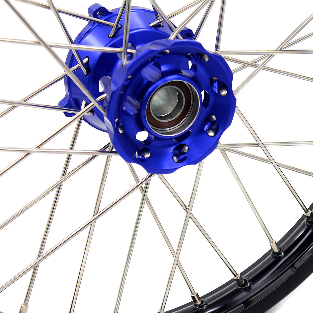 KKE 17"*1.4/14"*1.6 Spoked Kid's Big Wheels Rims Fit KTM SX 85 2003-2020 Husqvarna TC 85 2014-2020 Blue Hub