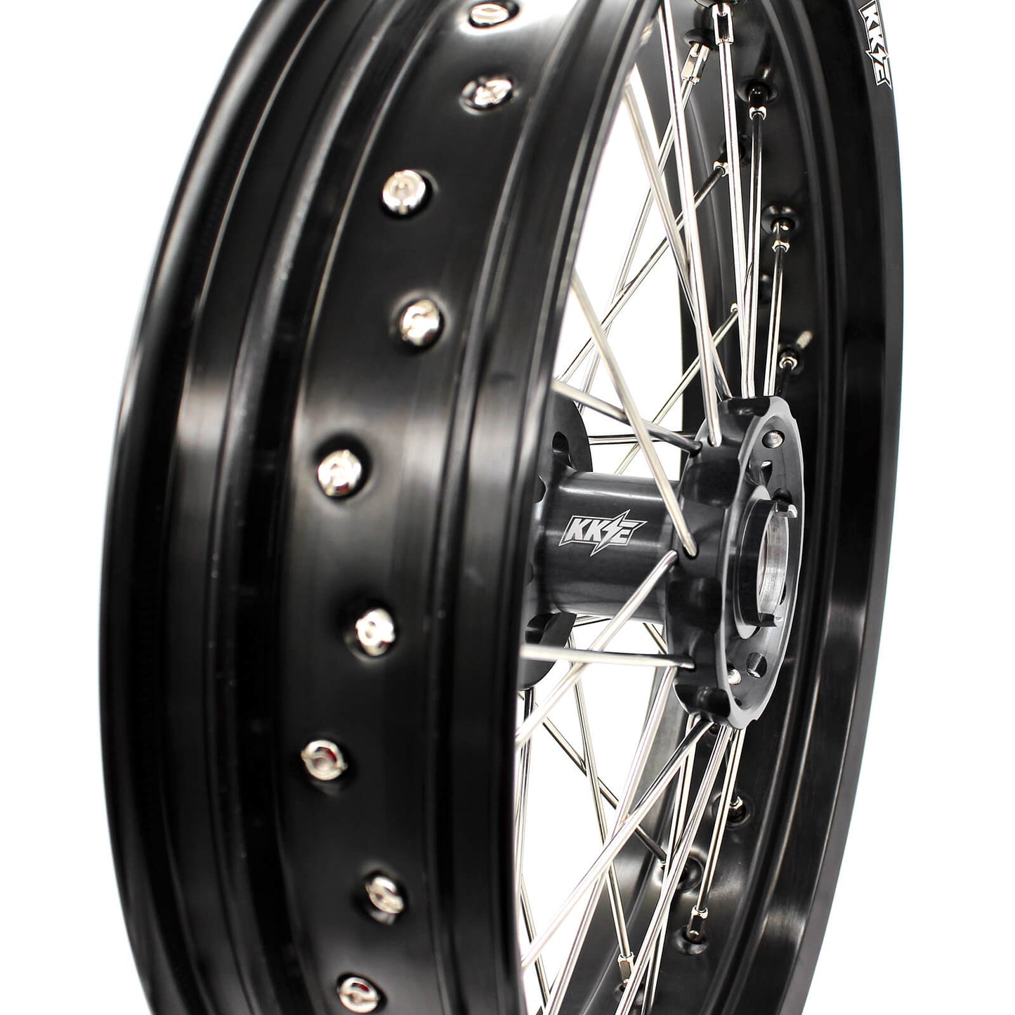 3.5/4.25 DRZ400 00-04 DRZ400E 00-07 DRZ400S 00-18 DRZ400SM 05-18 SUPERMOTO WHEELS SET FOR SUZUKI BLACK HUBS - KKE Racing
