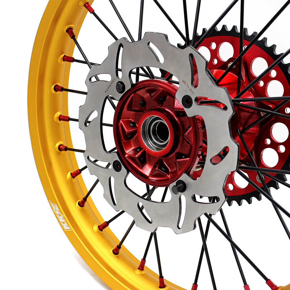 KKE 21" 19" Cast Red Hubs Billet With Gold Rim For HONDA CR125R 1998-2001 CR250R 1997-2001